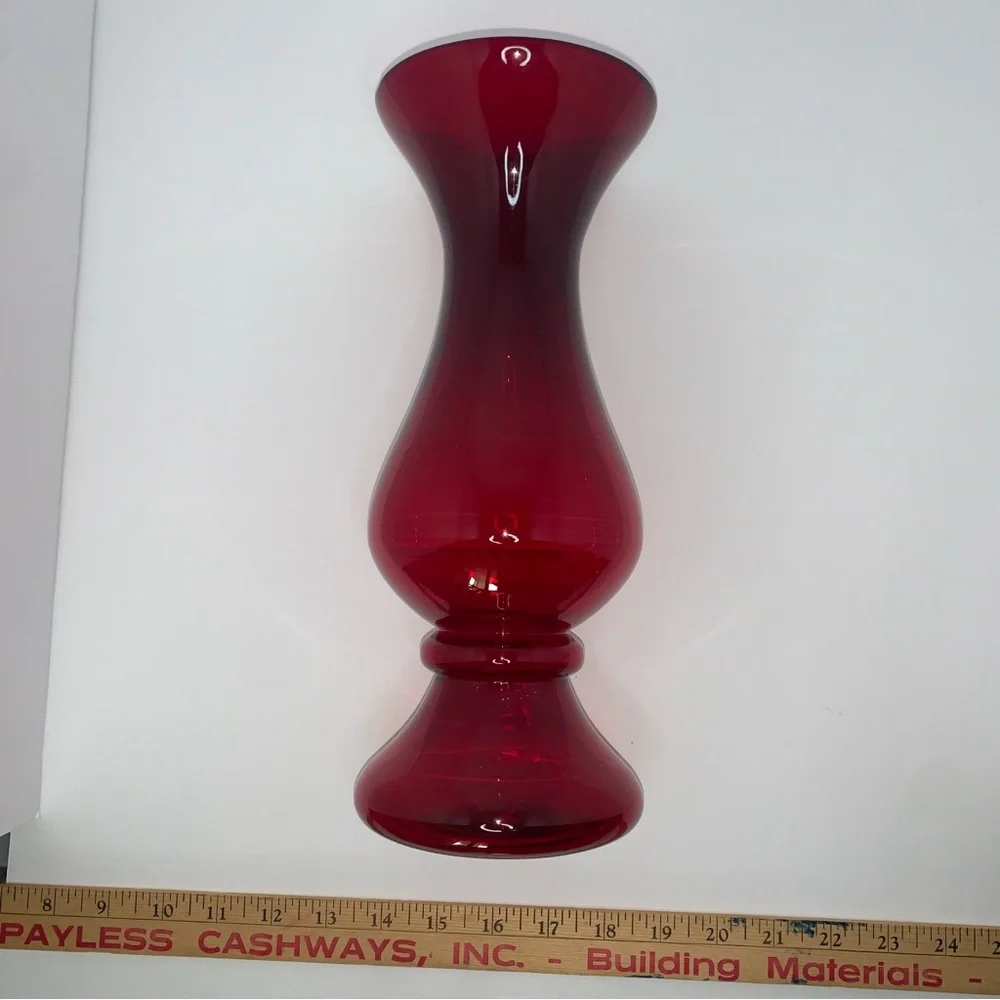 Vintage Red Glass Vase unique style